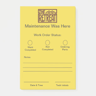 Work Order Slips Post-it Notes