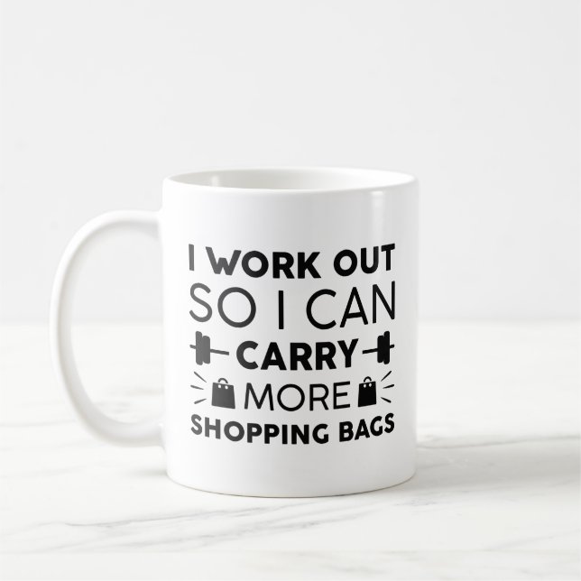 Work Out Shopping Bags Coffee Mug (Left)