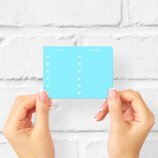 Work | Personal Blue with White Hearts Checklist Post-it Notes