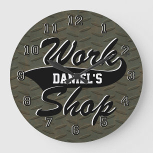 Work Shop Personalise Large Clock