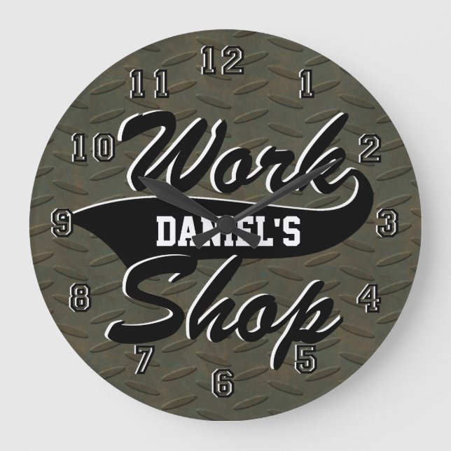 Work Shop Personalise Large Clock (Front)