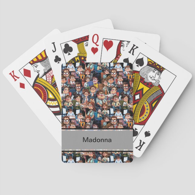 Work stress black  playing cards (Back)