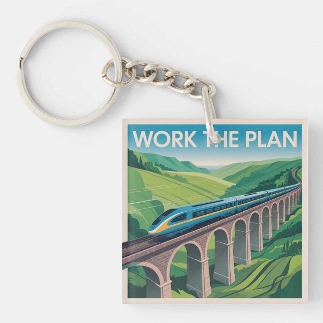 Work The Plan Key Ring (Front)