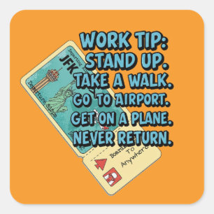 Work Tip Square Sticker