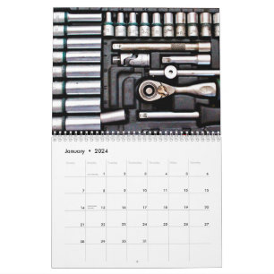 Work Toolbox Industrial Garage Print Calendar