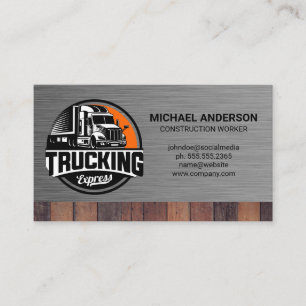 Work Truck Transport   Steel   Wood Business Card