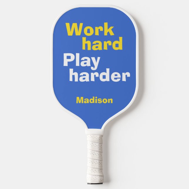 Work vs. Play custom name Pickleball Paddle (Front)