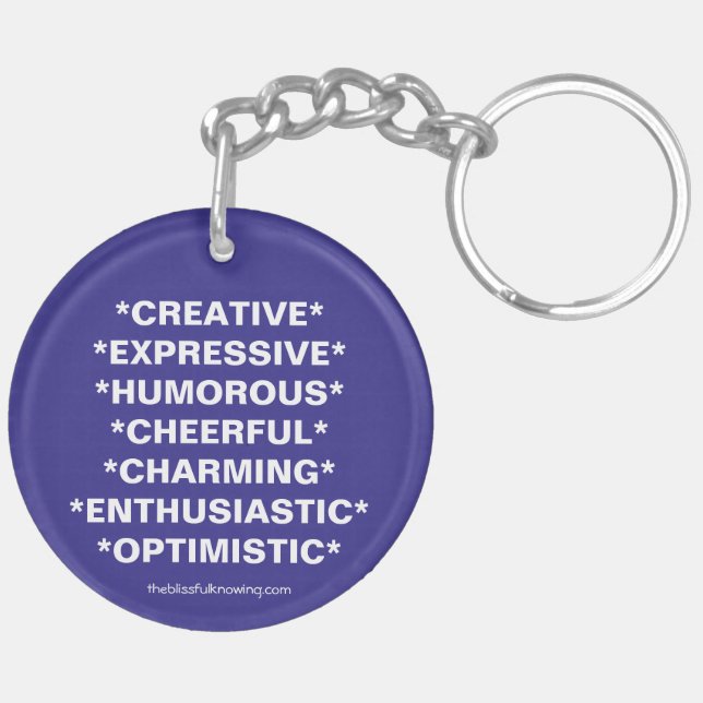 "WORK YOUR 3" Numerology Key Chain (Choose colour) (Back Left)