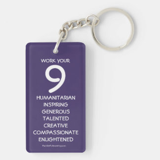 "Work Your 9" Numerology Key Chain for Number 9