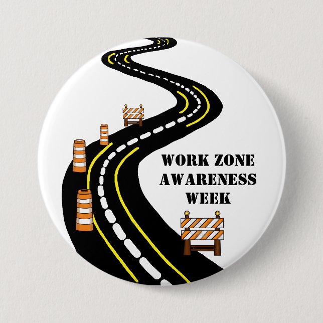 Work Zone Awareness Button Version 2 (Front)