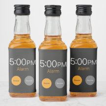 Workday Alarm on Mini Liquor Bottle
