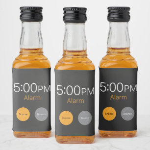 Workday Alarm on Mini Liquor Bottle Label