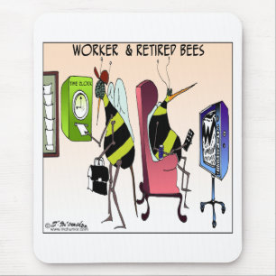 Worker and Retired Bee Mouse Pad