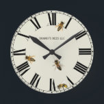 Worker Bee Apiary Shop Clock<br><div class="desc">LOVE YOUR BEES. While you're inside your apiary workshop centrifuging and labeling your jars, keep this clock in sight to remind you who is outside working nearly every hour of daylight, foraging nectar seven days a week for many weeks, to make your honey. This clock makes a wonderful gift for...</div>