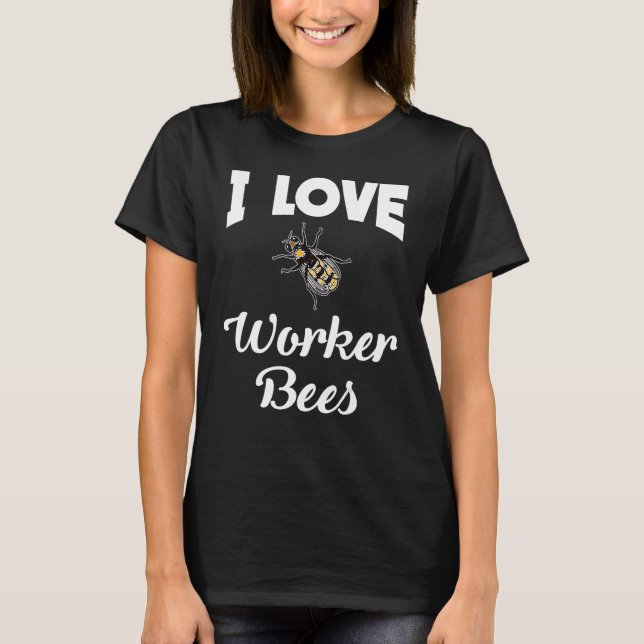 Worker Bee Apparel Unique Cute Bees  Design T-Shirt (Front)