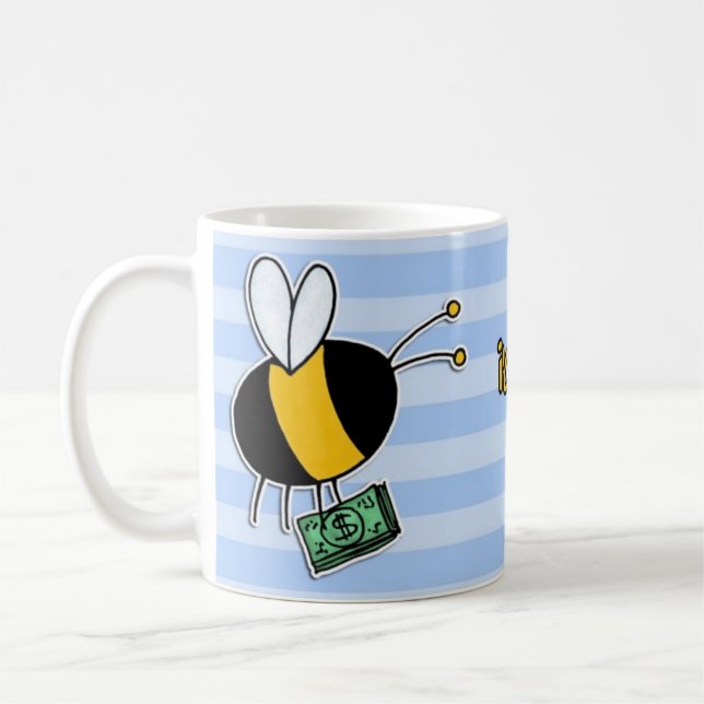 worker bee - banker coffee mug (Left)
