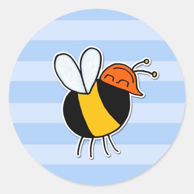 worker bee - builder classic round sticker (Front)