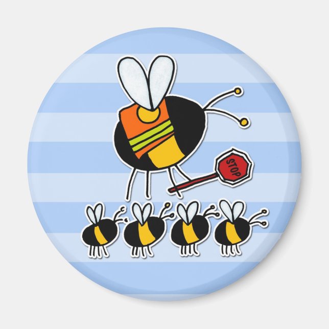 worker bee - crossing guard magnet (Front)