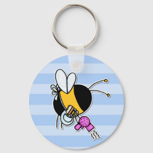 worker bee - hairdresser key ring