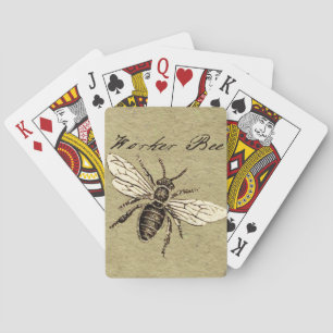 Worker Bee Insect Illustration Playing Cards