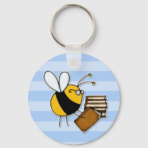 worker bee - librarian key ring