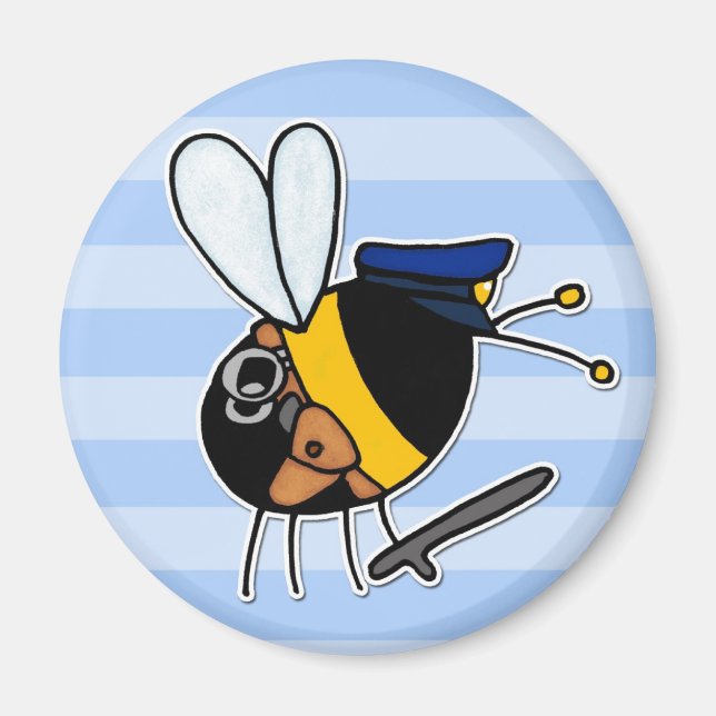 worker bee - police officer magnet (Front)