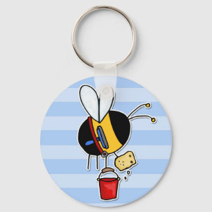 worker bee - window cleaner key ring