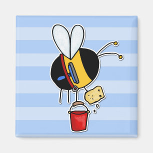 worker bee - window cleaner magnet