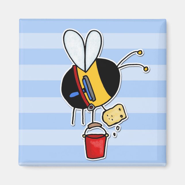 worker bee - window cleaner magnet (Front)