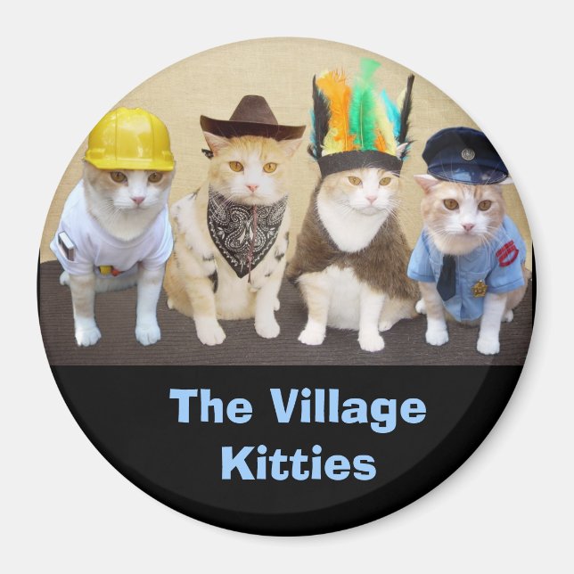 Worker, Cowboy, Officer, Chief Magnet (Front)