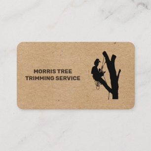 Worker on Trees Landscaping Logo Business Card