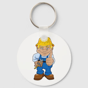 Worker With Hard Hat Key Ring