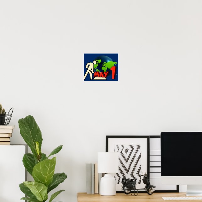 Workers Day Globe World Banner  Poster (Home Office)