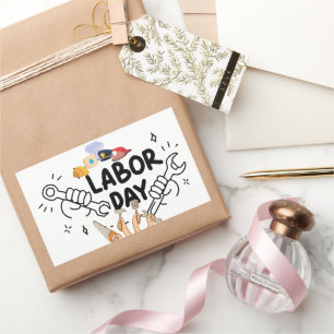 Workers Labour Day Tool Hands Vinyl Decal Rectangular Sticker