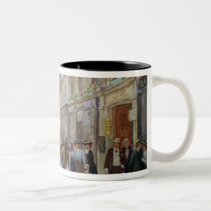 Workers leaving the Maison Paquin Two-Tone Coffee Mug