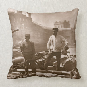 Workers on the 'Silent Highway', from 'Street Life Cushion