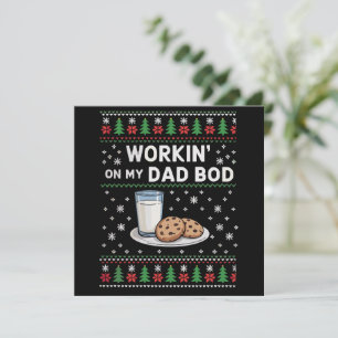 Workin' On My Dad Bod Pregnancy New Mum Baby Holiday Card