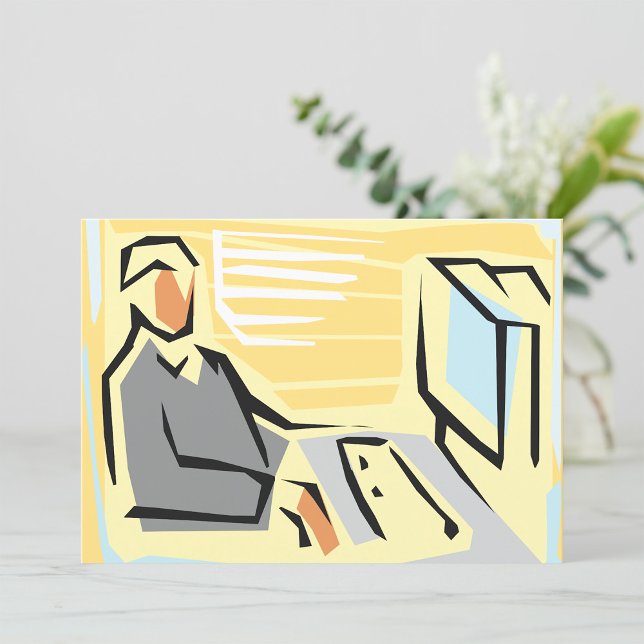 Working At A Computer Invitations (Creator Uploaded)