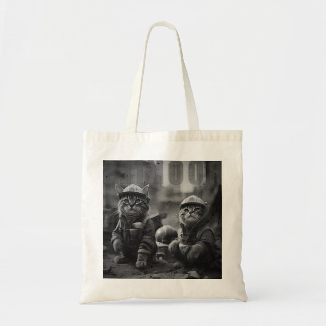 working cats-2-BW Tote Bag (Front)