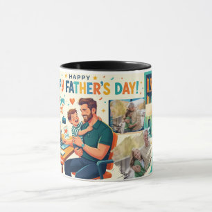 WORKING FATHER MODERN DESIGNED CUSTOM PHOTO-TEXT MUG
