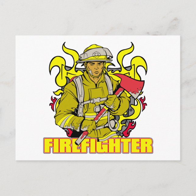 Working Firefighter Postcard (Front)