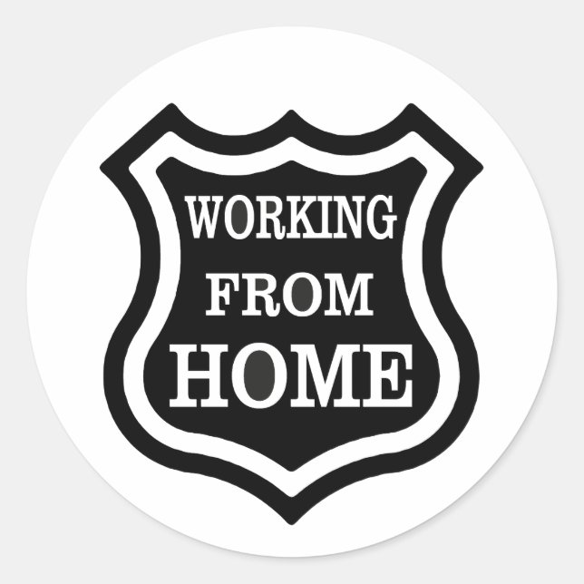 Working From Home Classic Round Sticker (Front)