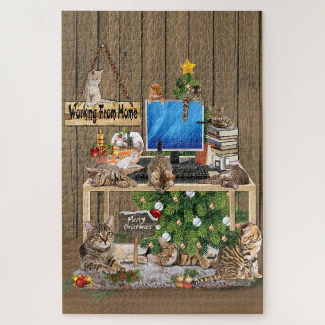 Working From Home During Christmas Jigsaw Puzzle (Vertical)