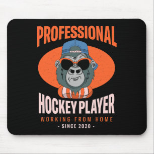 Working From Home Hockey Player Ice Hockey Boss Ho Mouse Pad