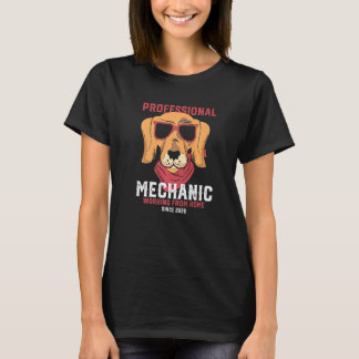 Working From Home Mechanic Serviceman Dog T-Shirt