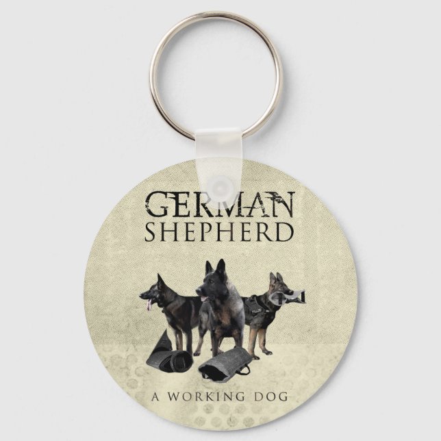 Working German Shepherd Dog  - GSD Key Ring (Front)