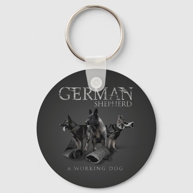 Working German Shepherd Dog  - GSD Key Ring (Front)