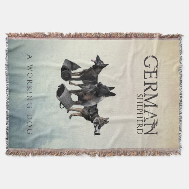 Working German Shepherd Dog  - GSD Throw Blanket (Front)