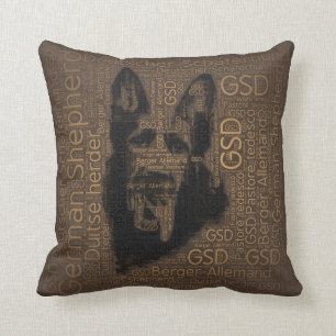 Working German Shepherd Dog - GSD Word Pattern Cushion