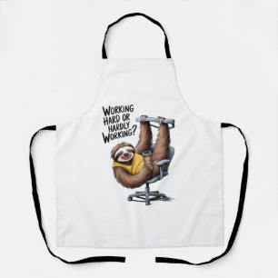 Working Hard or Hardly Working Sloth Apron